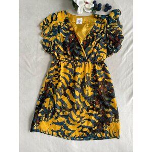 Mac + Jac Abstract Dress Flutter Sleeves Size M Whimsigoth